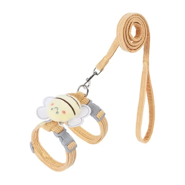 Cat Harness Leash Collar Set Adjustable Cartoon Bee Double Layer Dog Harness for Small Medium Pet Collar Leash Outdoor Walking - Image 8
