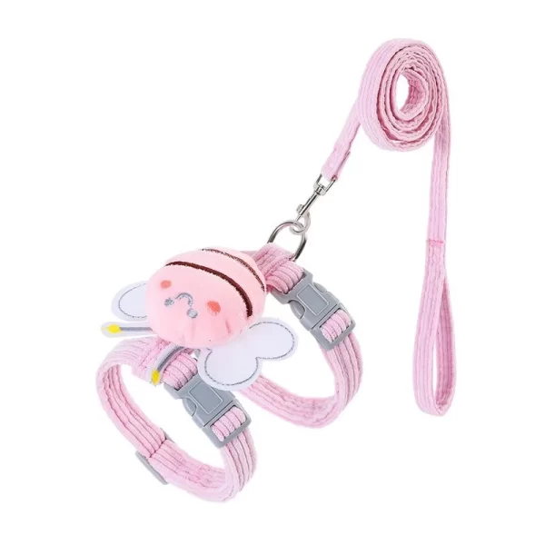 Cat Harness Leash Collar Set Adjustable Cartoon Bee Double Layer Dog Harness for Small Medium Pet Collar Leash Outdoor Walking - Image 7