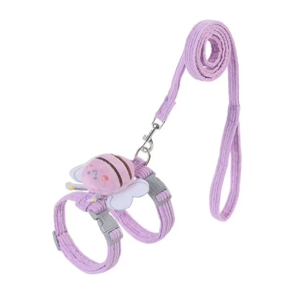 Cat Harness Leash Collar Set Adjustable Cartoon Bee Double Layer Dog Harness for Small Medium Pet Collar Leash Outdoor Walking - Image 9