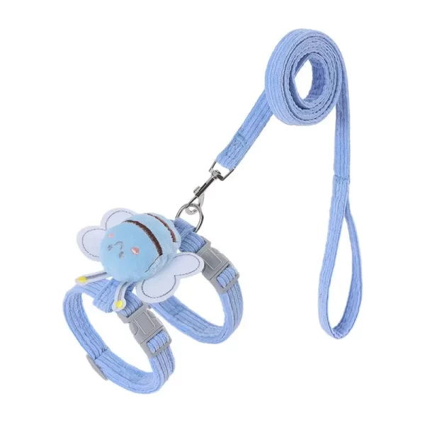 Cat Harness Leash Collar Set Adjustable Cartoon Bee Double Layer Dog Harness for Small Medium Pet Collar Leash Outdoor Walking - Image 10