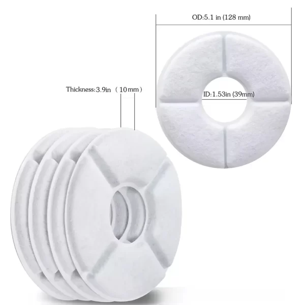 Replacement Activated Carbon Filter For Cat Water Drinking Fountain Replaced Filters Flower For Pet Dog Round Fountain Dispenser - Image 5