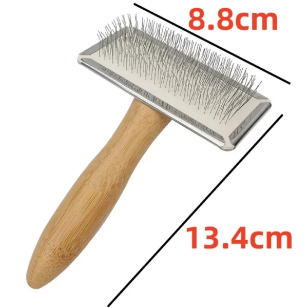 Dog Comb Solid Wood Dog Brush Pet Hair Remover Massage Cat Brush Pet Grooming Stainless Steel Combs for Cats Hair Knot Opening - Image 8