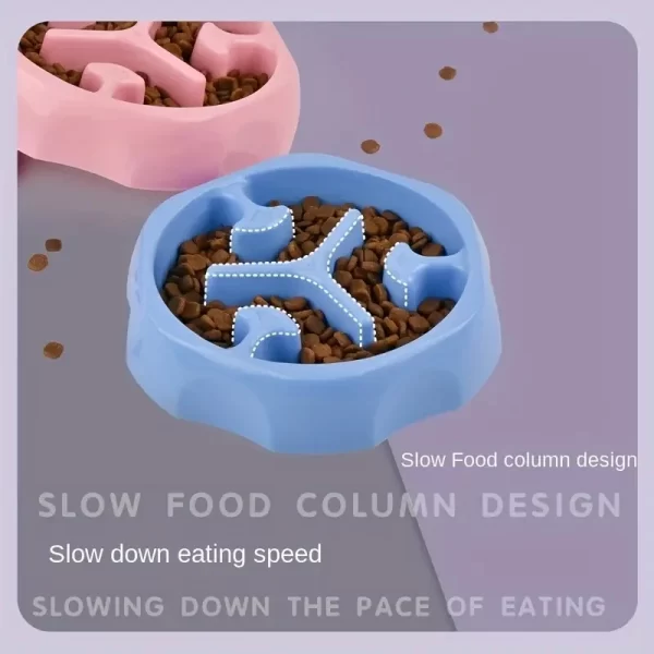 Pet supplies Color Slow Feeder Cat Bowl Anti-choking Plastic Dog Puzzle Food Bowl, Dog Water Basin For Anxiety Relief - Image 5