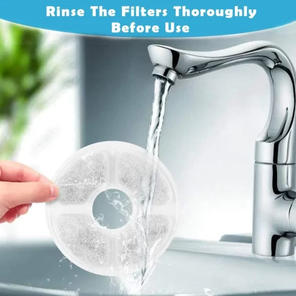 Replacement Activated Carbon Filter For Cat Water Drinking Fountain Replaced Filters Flower For Pet Dog Round Fountain Dispenser - Image 4
