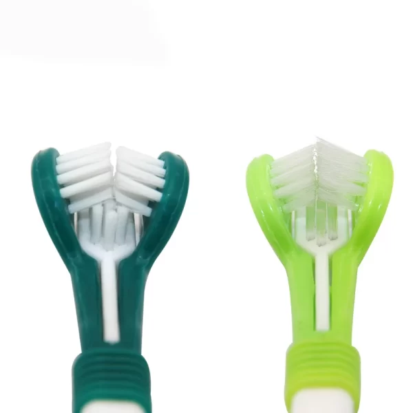 Three Sided Pet Toothbrush Three-Head Multi-angle Toothbrush Cleaning Dog Cat Brush Bad Breath Teeth Care Tool - Image 6