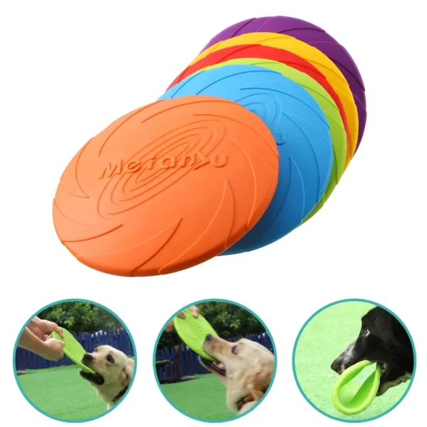 Dog Toy Flying Disc Silicone Material Sturdy Resistant Bite Mark Repairable Pet Outdoor Training Entertainment Throwing Type Toy - Image 2
