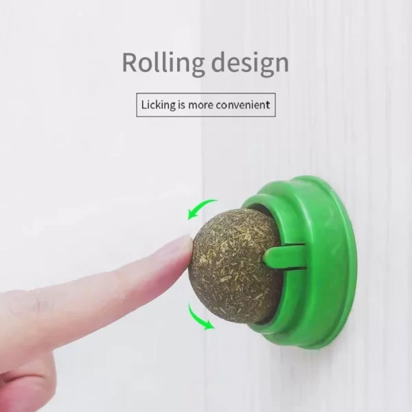 Natural Catnip Cat Wall Stick-on Ball Toy Scratchers Treats Healthy Natural Removes Balls to Promote Digestion Cat Grass Snack - Image 5