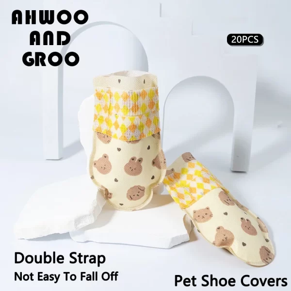 Pet Bear Shoes Dog Booties Disposable Soft Shoes Covers Portable Anti Slip Dog Cat Outdoor Small Medium Foot Cover Pet Supplies - Image 2