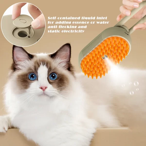 Pet Steam Brush Cat Dog Cleaning Steamy Spray Massage Beauty Comb 3 In 1 Hair Removal Grooming Supplies Pets Accessories - Image 4