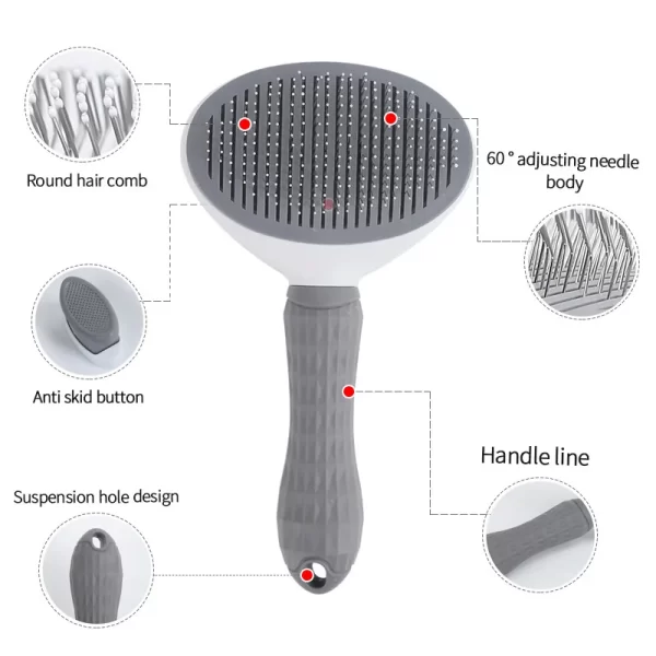 Pet Comb Stainless Steel Needle Comb Dog And Cat Hair Removal Floating Hair Cleaning Beauty Skin Care Pet Dog Cleaning Brush - Image 3