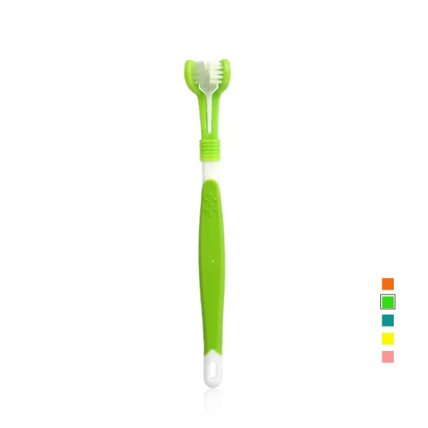 Three Sided Pet Toothbrush Three-Head Multi-angle Toothbrush Cleaning Dog Cat Brush Bad Breath Teeth Care Tool - Image 7
