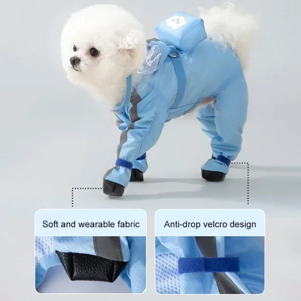 XS-2XL Pet Dog Raincoat Hooded Jumpsuit Waterproof Dog Jacket Outdoor Reflective Dogs Rain Coat Water Resistant Dogs Clothes - Image 4