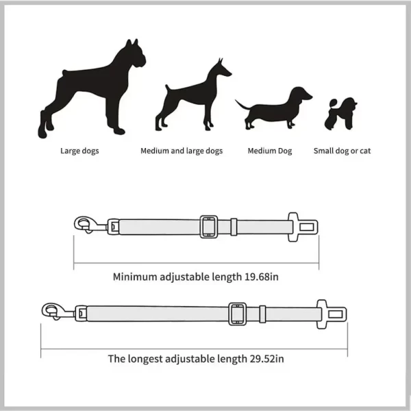 Adjustable Pet Cat Dog Car Seat  Belt Pet Seat Vehicle Dog Harness Lead Clip Safety Lever Traction Dog Collars Dog Accessoires - Image 6