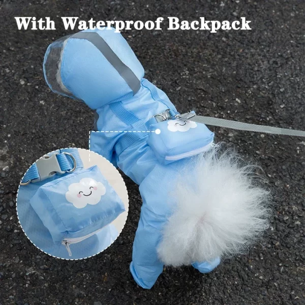 XS-2XL Pet Dog Raincoat Hooded Jumpsuit Waterproof Dog Jacket Outdoor Reflective Dogs Rain Coat Water Resistant Dogs Clothes - Image 2