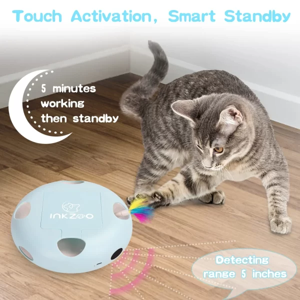 INKZOO Cat Toys, Interactive Cat Toys for Indoor Cats,  Smart Interactive Kitten Toy, Automatic 7 Holes Mice Whack-A-Mole - Image 2