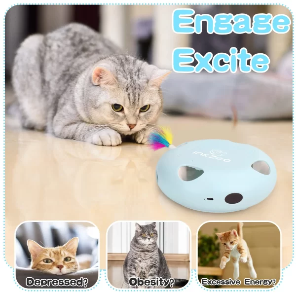 INKZOO Cat Toys, Interactive Cat Toys for Indoor Cats,  Smart Interactive Kitten Toy, Automatic 7 Holes Mice Whack-A-Mole - Image 4