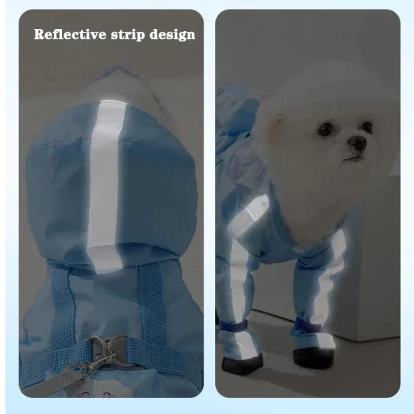 XS-2XL Pet Dog Raincoat Hooded Jumpsuit Waterproof Dog Jacket Outdoor Reflective Dogs Rain Coat Water Resistant Dogs Clothes - Image 3