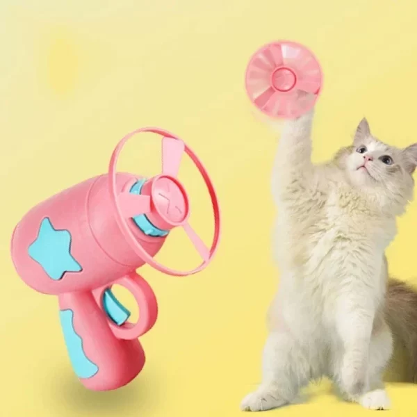 1 Set Cat Toy Interactive Pet Play Training Launcher 15pcs Flying Discs With Slight Sound Kitten Playing Toy Pet Cat Accessories - Image 6