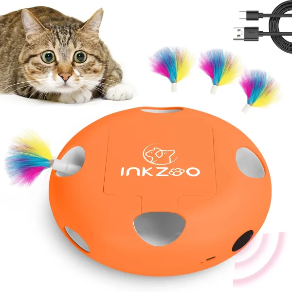 INKZOO Cat Toys, Interactive Cat Toys for Indoor Cats,  Smart Interactive Kitten Toy, Automatic 7 Holes Mice Whack-A-Mole - Image 12