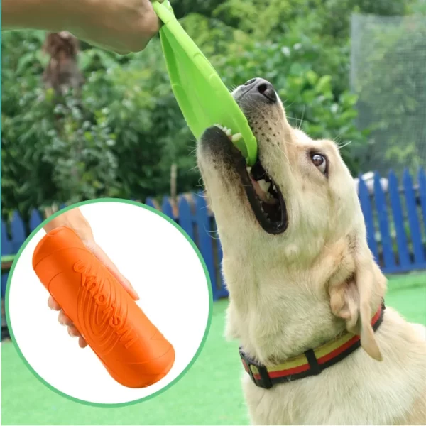Dog Toy Flying Disc Silicone Material Sturdy Resistant Bite Mark Repairable Pet Outdoor Training Entertainment Throwing Type Toy - Image 3