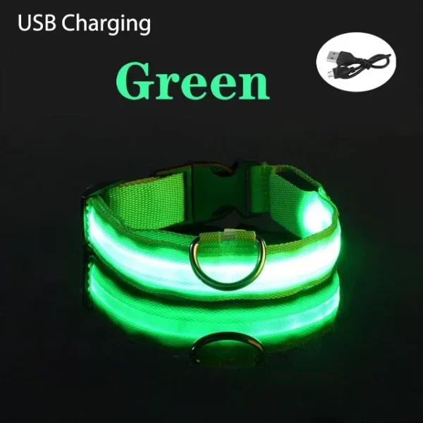 USB Charging LED Dog Collar Dog Safety Night Light Flashing Necklace Fluorescent Collars Pet Supplies - Image 8
