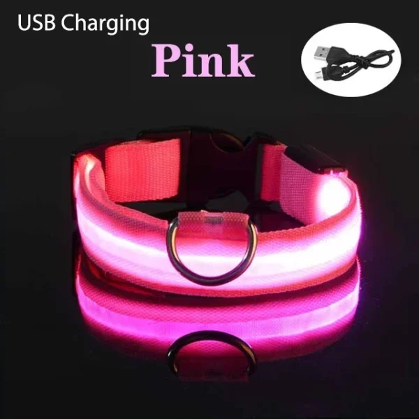 USB Charging LED Dog Collar Dog Safety Night Light Flashing Necklace Fluorescent Collars Pet Supplies - Image 10