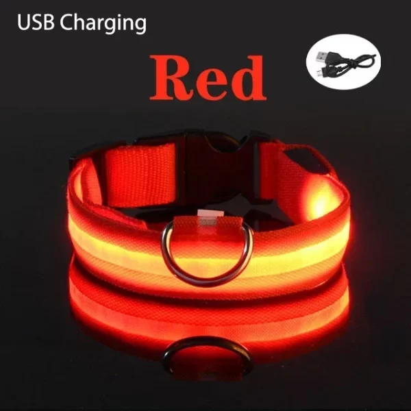 USB Charging LED Dog Collar Dog Safety Night Light Flashing Necklace Fluorescent Collars Pet Supplies - Image 9