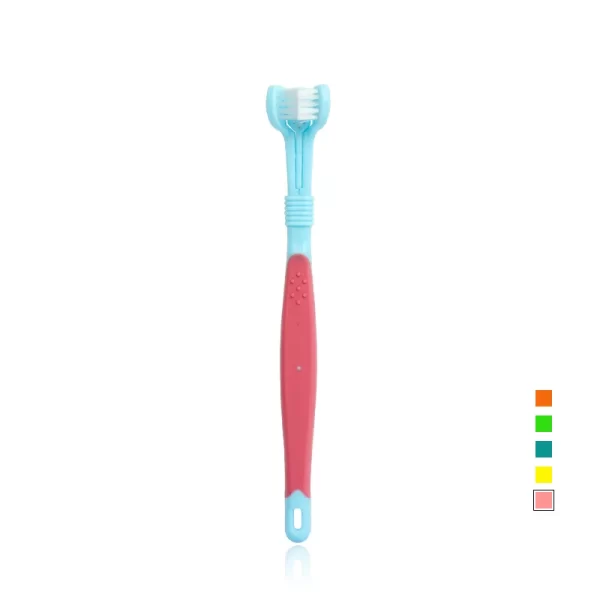 Three Sided Pet Toothbrush Three-Head Multi-angle Toothbrush Cleaning Dog Cat Brush Bad Breath Teeth Care Tool - Image 9