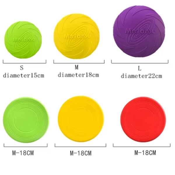 Dog Toy Flying Disc Silicone Material Sturdy Resistant Bite Mark Repairable Pet Outdoor Training Entertainment Throwing Type Toy - Image 6