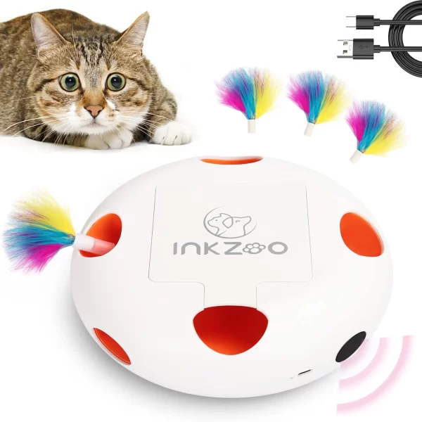 INKZOO Cat Toys, Interactive Cat Toys for Indoor Cats,  Smart Interactive Kitten Toy, Automatic 7 Holes Mice Whack-A-Mole - Image 9