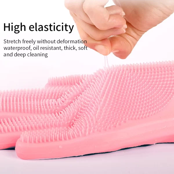 Pet Grooming Cleaning Gloves Dog Cat Bathing Shampoo Glove Scrubber Magic Dishwashing Cleanner Sponge Silicon Hair Removal Glove - Image 5